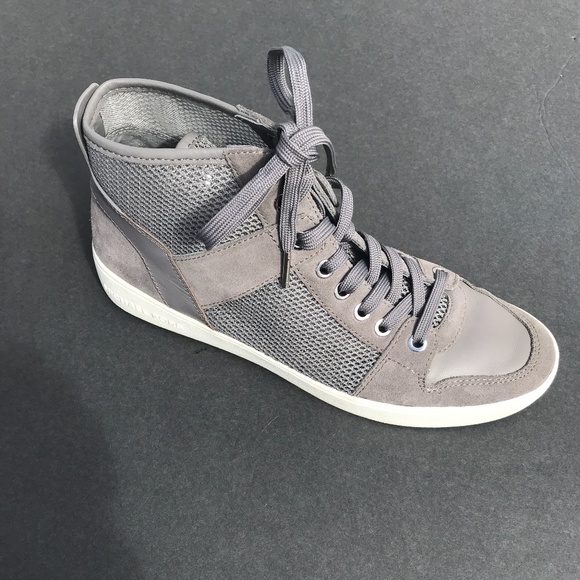Michael Kors Grey Leather & Suede Mesh High Top Sneakers. Womens 9 1/2. Men’s 8 - Picture 1 of 5